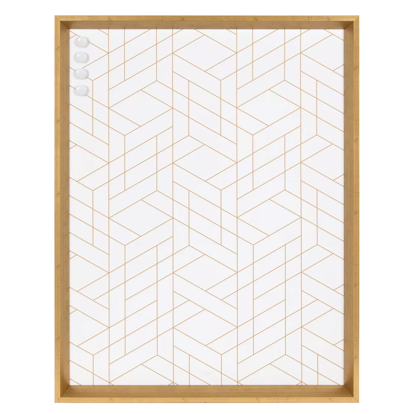 22" x 28" Calter Geometric Decorative Magnetic Memo Board Gold/Geo - Kate and Laurel - image 1 of 6