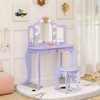 Infans Kids Vanity Set Princess Vanity Table & Chair Set with Lighted Mirror - 3 of 4