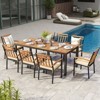 Tangkula Patio Dining Table for 8 79" Large Rectangle Table w/ Acacia Wood Tabletop - 3 of 4