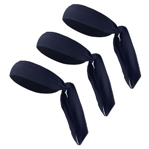 Unique Bargains Adjustable Soft Sweat Wicking Tennis Tie Headband Sweatband for Men Women 3 Pcs - 1 of 4