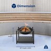 SereneLife Outdoor Wood Fire Pit - Steel BBQ Grill Fire Pit Bowl with Mesh Spark Screen, Log Grate, and Wood Fire Poker - SLNFWD74 - 2 of 4