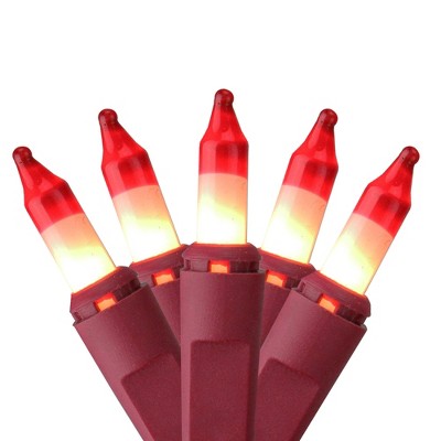 J. Hofert Co Set of 50 Peppermint Twist Red and White Mini Christmas Lights - Red Wire