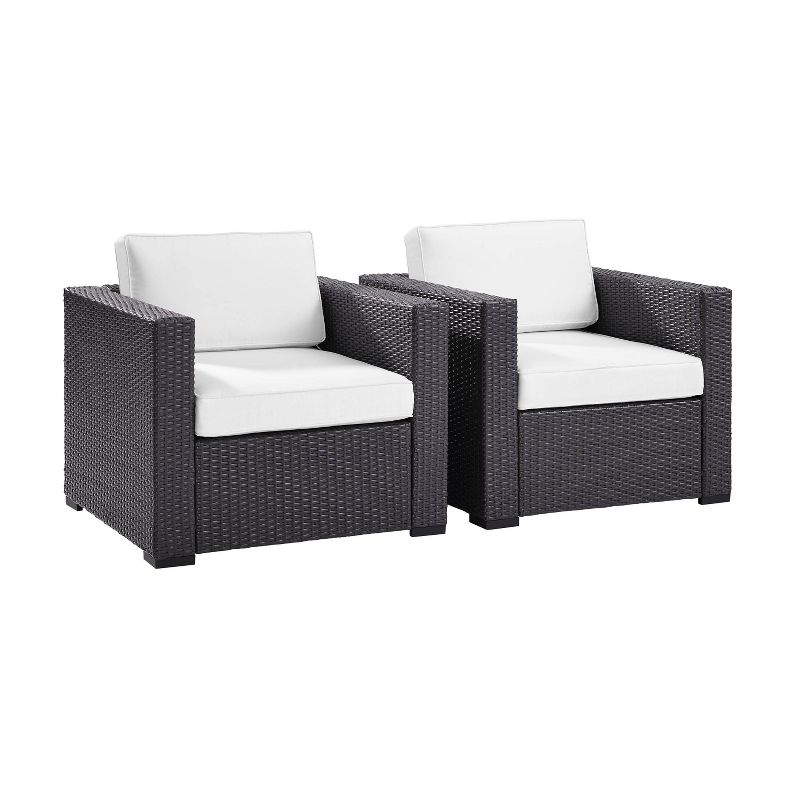 Biscayne 2pk Outdoor Wicker Chairs - White - Crosley, 4 of 11