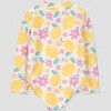 Carter's Just One You&#174 Toddler Girls' Long Sleeve Lemon Printed Rash Guard One Piece Swimsuit - Yellow - 4 of 4