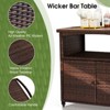 Karl Home Brown Rattan Bar Table With Wheels - 2 of 4