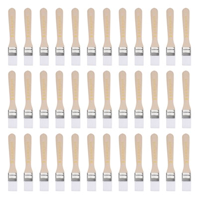 Unique Bargains Nylon Bristle Wood Handle Wall Cabinets Fences Paint Brushes 36 Pcs