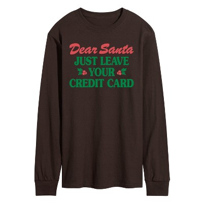 Men's - Instant Message - Dear Santa Leave Credit Card Long Sleeve Graphic T-Shirt