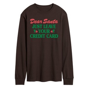 Men's - Instant Message - Dear Santa Leave Credit Card Long Sleeve Graphic T-Shirt - 1 of 3