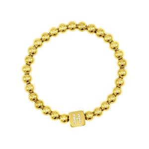Adornia 14k Gold Plated Initial Cube Stretch Bracelet - 1 of 3