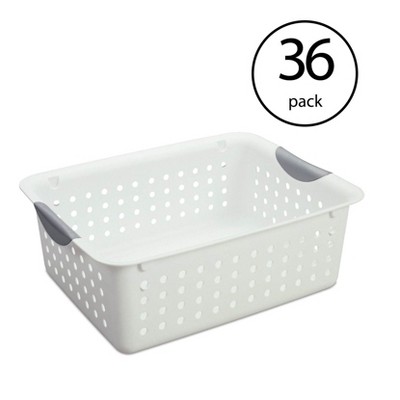 Sterilite 16248006 Medium Ultra Plastic Storage Organizer Basket White (36 Pack)