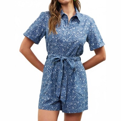 Women's Shelly Romper - SKIES ARE BLUE