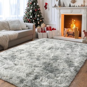 4x6ft Soft Fluffy Area Rug, Non-Slip Shaggy Carpet for Bedroom Living Room, Cozy Plush Floor Rug for Home Decor - 1 of 4