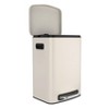 LunaLulink 13 Gallon Stainless Steel Kitchen Pedal Soft-Close Trash Can with 30 Trash Bags - White - 2 of 4
