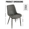 NicBex Faux Leather Dining Chairs Set of 2,Upholstered Armless Kitchen Chairs with High Back and Metal Legs for Dining Room,Kitchen - 3 of 4