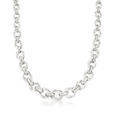 Ross-Simons Sterling Silver Graduated Oval-Link Necklace