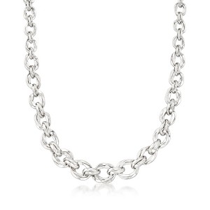 Ross-Simons Sterling Silver Graduated Oval-Link Necklace - 1 of 3