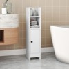 Tangkula Bathroom Storage Cabinet Small Corner Floor Cabinet with Door and Adjustable Shelves Toilet Paper Holder Stand - 3 of 4