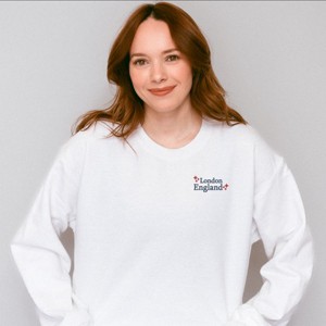 Simply Sage Market Embroidered London England Stars Sweatshirt - 1 of 4