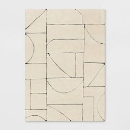Tufted Loop Carved Area Rug Ivory/Navy Blue - Threshold™