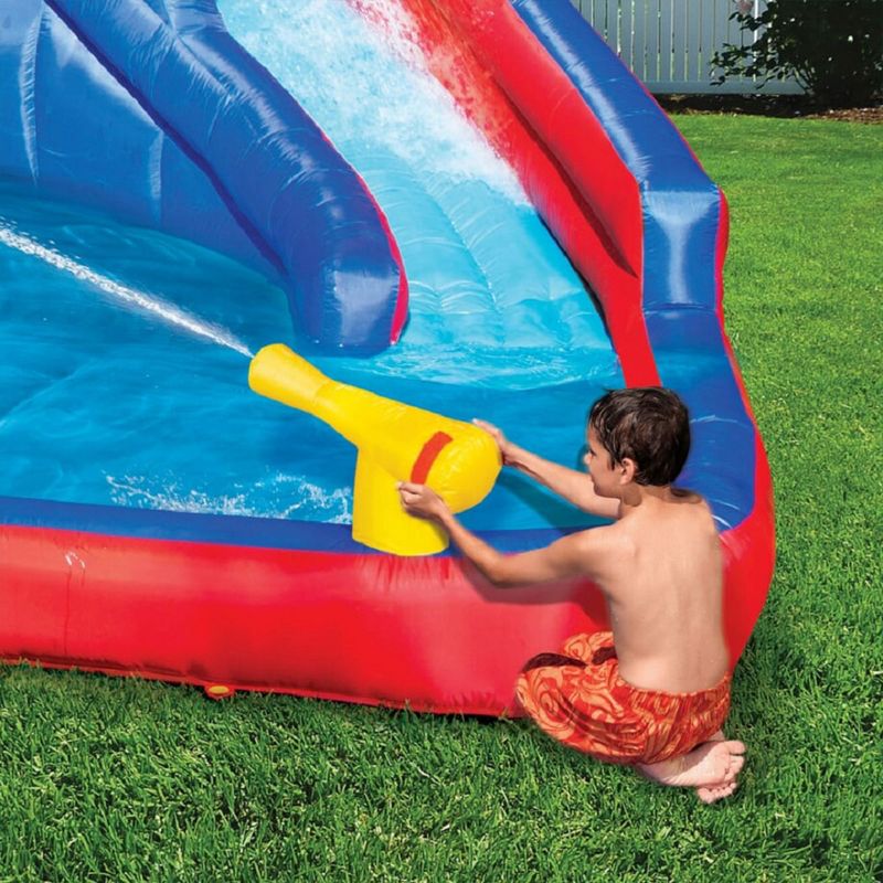Banzai Inflatable Outdoor Backyard Water Pool Aqua Park with Slides, Water Cannons, Climbing Wall, and Blower Motor, 4 of 7
