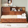 TIRAMISUBEST Full Size Wooden Daybed with 3 Storage Drawers, Upper Soft Board, shelf, and a set of Sockets and USB Ports - 2 of 4