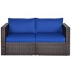 Costway 2PCS Patio Rattan Corner Sofa Sectional Furniture Cushion - 3 of 4