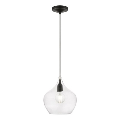 Livex Lighting Aldrich 1 - Light Pendant in  Black/Brushed Nickel