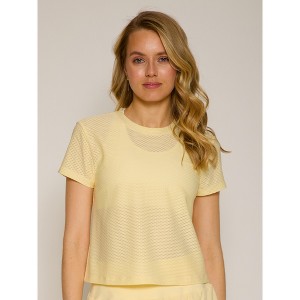 Danielle K. Open Back Short Sleeve Honey Tee - 1 of 4