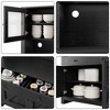 Kitchen Pantry Cabinet with Microwave Stand - Freestanding Storage Hutch with 4 Doors & Adjustable Shelves - 3 of 4
