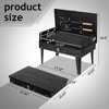 FURNIinspire Outdoor Grills, Griddles and Smokers Professional Square Charcoal Grill, Heavy Duty Portable BBQ System Patio, Black, 17.9"*12.79"*3.15" - 2 of 4