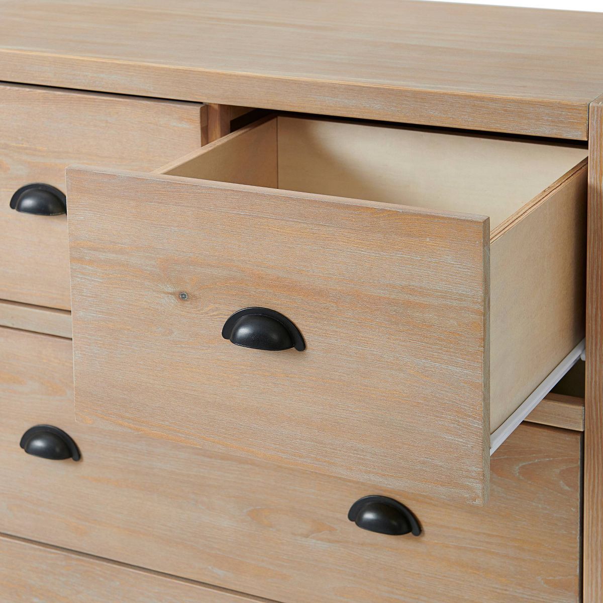 4pc Arden Wood Bedroom Set with 2 Drawer Nightstand Light Driftwood - Alaterre Furniture - thumbnail 10
