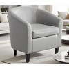 Accent Chairs Faux Leather Barrel Chairs Club Armchairs with Soft Seat for Living Room Bedroom Reading Waiting Room - 3 of 3