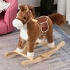 Qaba Rocking Horse Plush Animal on Wooden Rockers with Sounds, Wooden Base, Baby Rocking Chair for 36-72 Months - 2 of 4