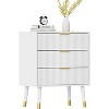 Acekool  3 Drawer Modern Dresser, Vertical Stripe Storage Chest, Bedroom Living Room Organizer - 2 of 4