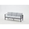 Cesicia 7-Piece Patio Sofa Set with Coffee Table for Backyard, Porch & Poolside，Black Frame and Brown Cushions - 4 of 4