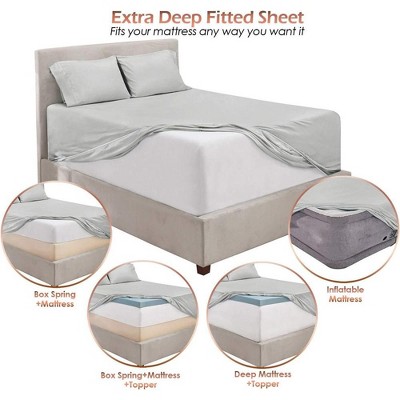King Light Gray Microfiber Deep Pocket Sheet Set