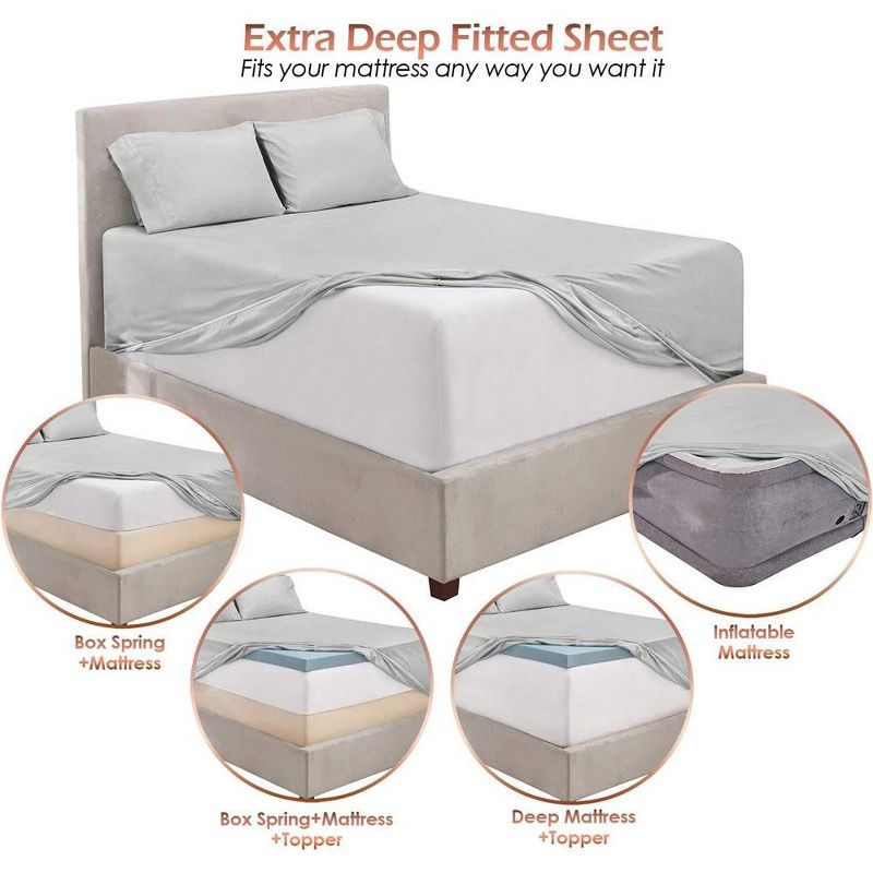 Nestl Extra Deep Pocket 6 Piece Sheet Sets, Microfiber Sheets & Pillowcases, 5 of 10