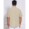 INSPIRE CHIC Men's Texture Short Sleeve Button Down Solid Casual Knitted Shirt - 3 of 4
