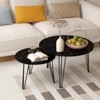 FONTOI 27.6" Round Nesting Coffee Table Set of 2, Circular Nesting End Table Set for Living Room Bedroom, Black, 27.56"*17.72"*27.56" - 4 of 4