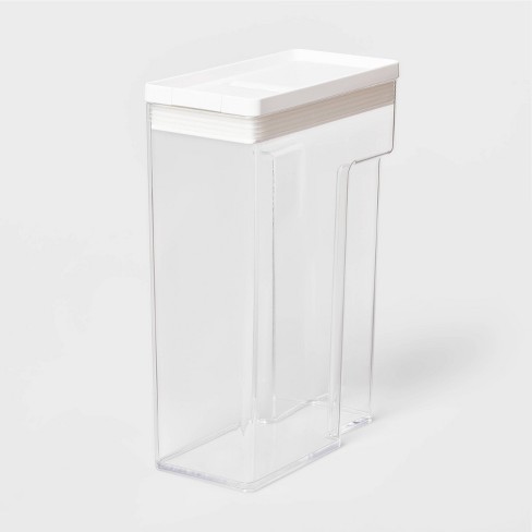 MILAN 085111W Square Food Container 0.33 L, Off-White Lid, Plastic