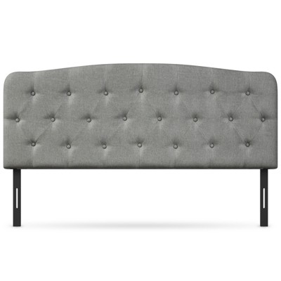 Tangkula Tufted Upholstered Full Size Headboard Adjustable Height Light Grey/Dark Grey