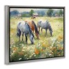 Stupell Industries Grazing Horses in Pasture Black Framed Floater Canvas Wall Art - 3 of 4