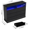 Modern Dresser TV Stand with LED Lights, Charging Station, 6 Drawers & Open Shelf, 51" Wide - 2 of 4