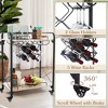 ZACHVO 2-Tier Bar Cart with Bottle Racks & Glass Holders, Wood Color, Mobile Beverage Cart on Wheels for Kitchen & Living Room - 3 of 4