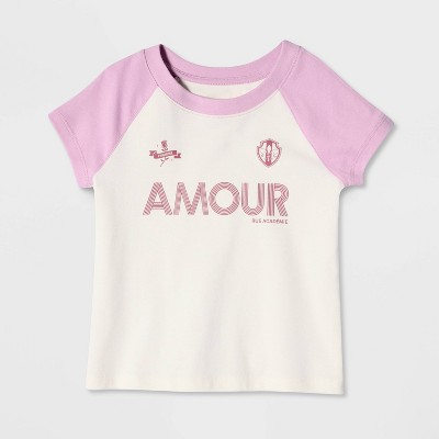 Cat & Jack Girls' Short Sleeve Fitted 'Amour' Graphic T-Shirt - Cat & Jack™ Cream/Mauve XXL Plus — фото 2