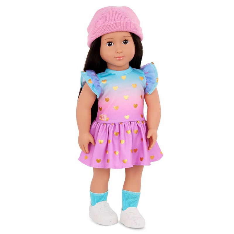 Our Generation Lovely Hearts Pink Hat &#38; Gradient Dress Outfit for 18&#34; Dolls, 5 of 7