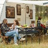 LakeForest"Portable Folding Camping Table with Adjustable Height, Hanging Net, and Rustproof Carbon Steel"Black - 2 of 4