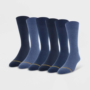 Signature Gold by GOLDTOE Men's Repreve All Season Rib Crew Socks 6pk - 1 of 2
