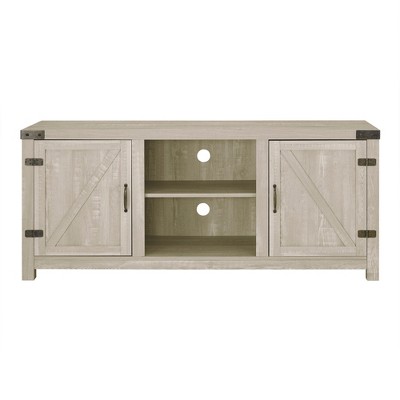 Cesicia Modern Farmhouse Barn Door 3-Shelf TV Stand for TVs up to 65"