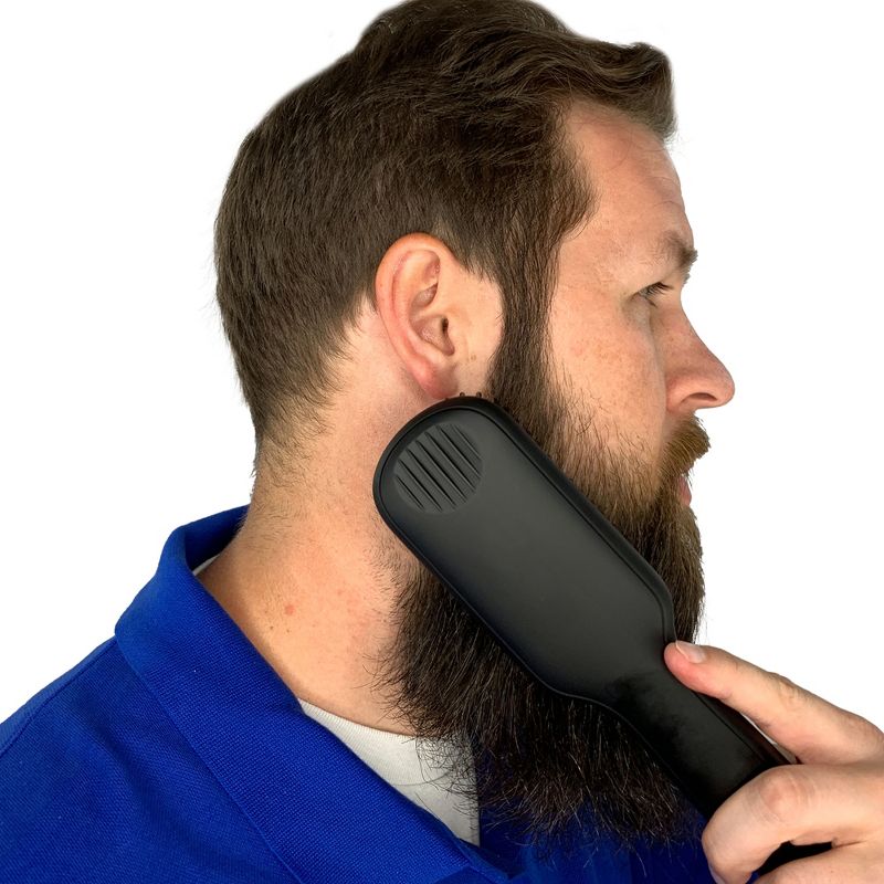 Arkam Deluxe Ionic Anti-Scald Beard Straightener for Men, Medium, Black/Blue, 4 of 6